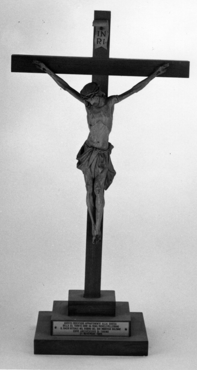 Cristo crocifisso (croce da tavolo, opera isolata) - bottega piemontese (seconda metà, terzo quarto sec. XIX, sec. XX)