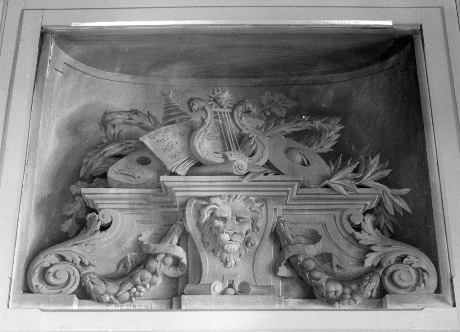 simboli della Musica (dipinto, opera isolata) di Pedroni C (prima metà sec. XX)