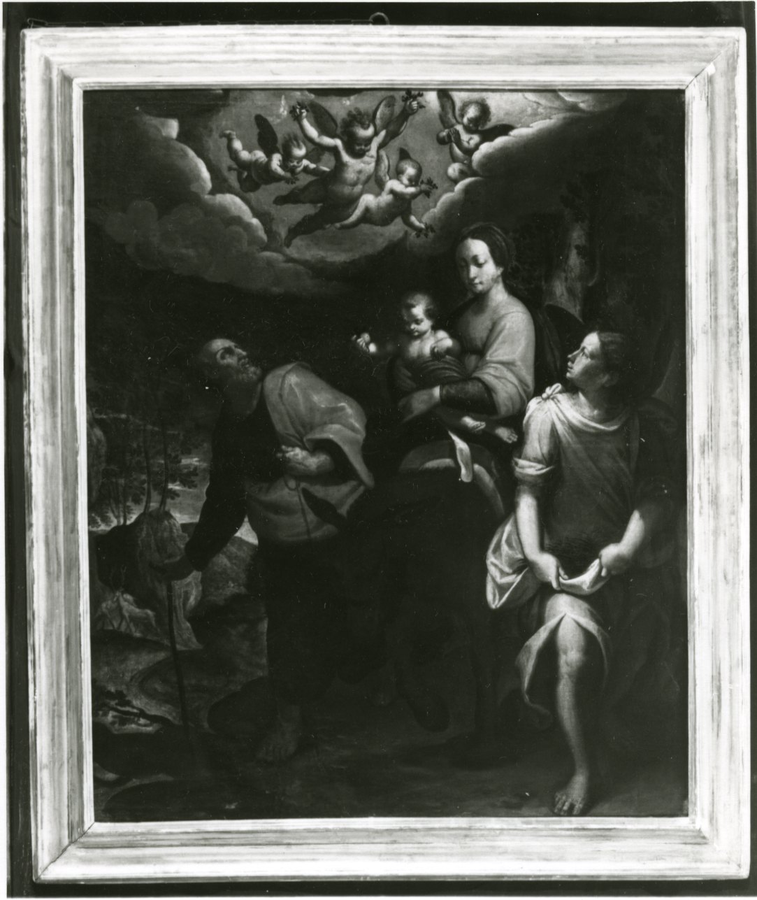 fuga in Egitto e miracoli di Gesù Bambino (dipinto, opera isolata) - ambito lombardo (secondo quarto sec. XVII)
