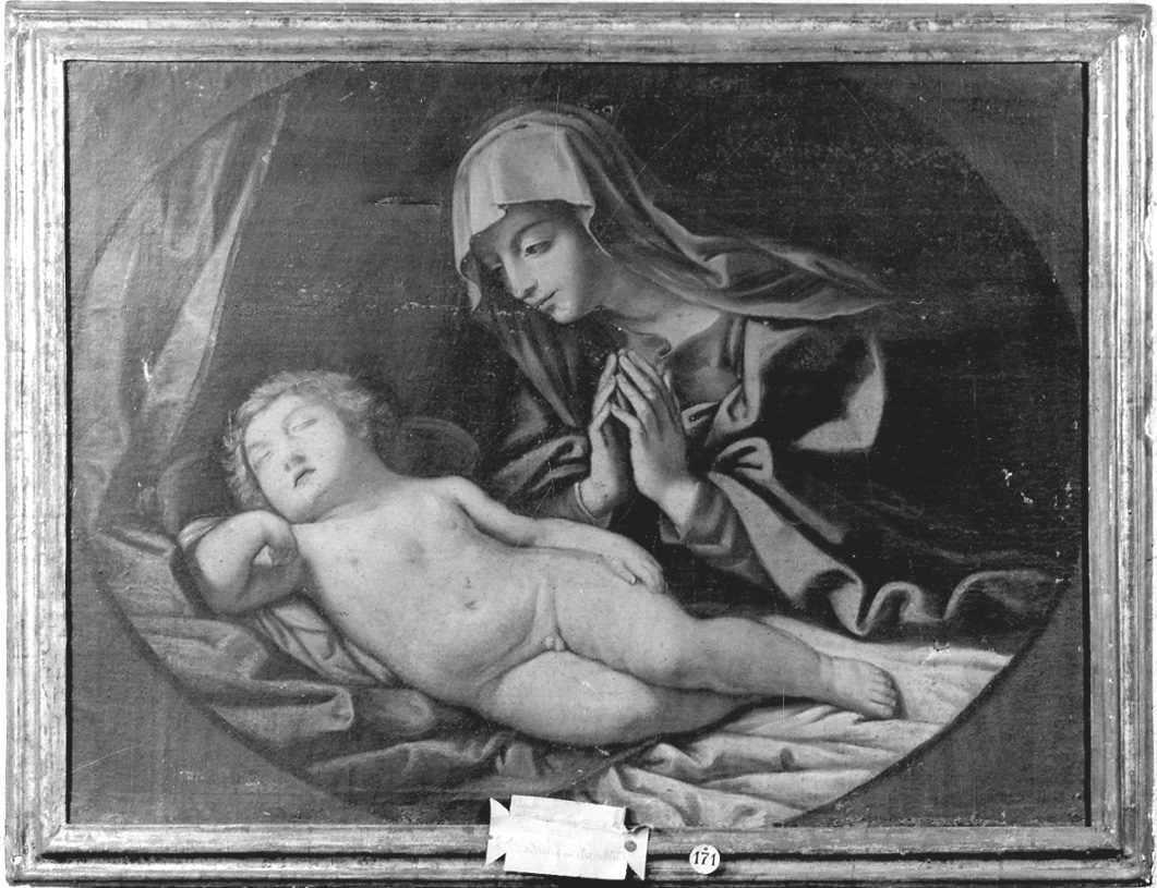 Madonna con Bambino dormiente (dipinto, opera isolata) - ambito romano (sec. XVIII)