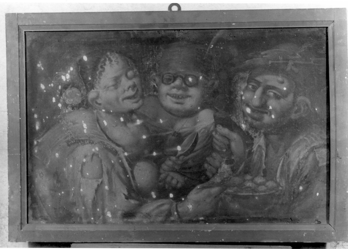 figure maschili grottesche (dipinto, opera isolata) - ambito bresciano (fine/inizio secc. XVII/ XVIII)