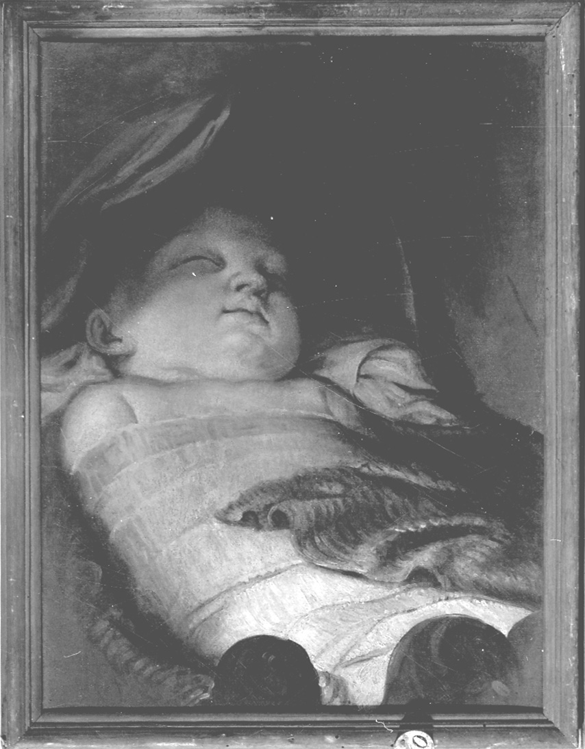 bambino dormiente (dipinto, opera isolata) - ambito lombardo-piemontese (prima metà sec. XIX)