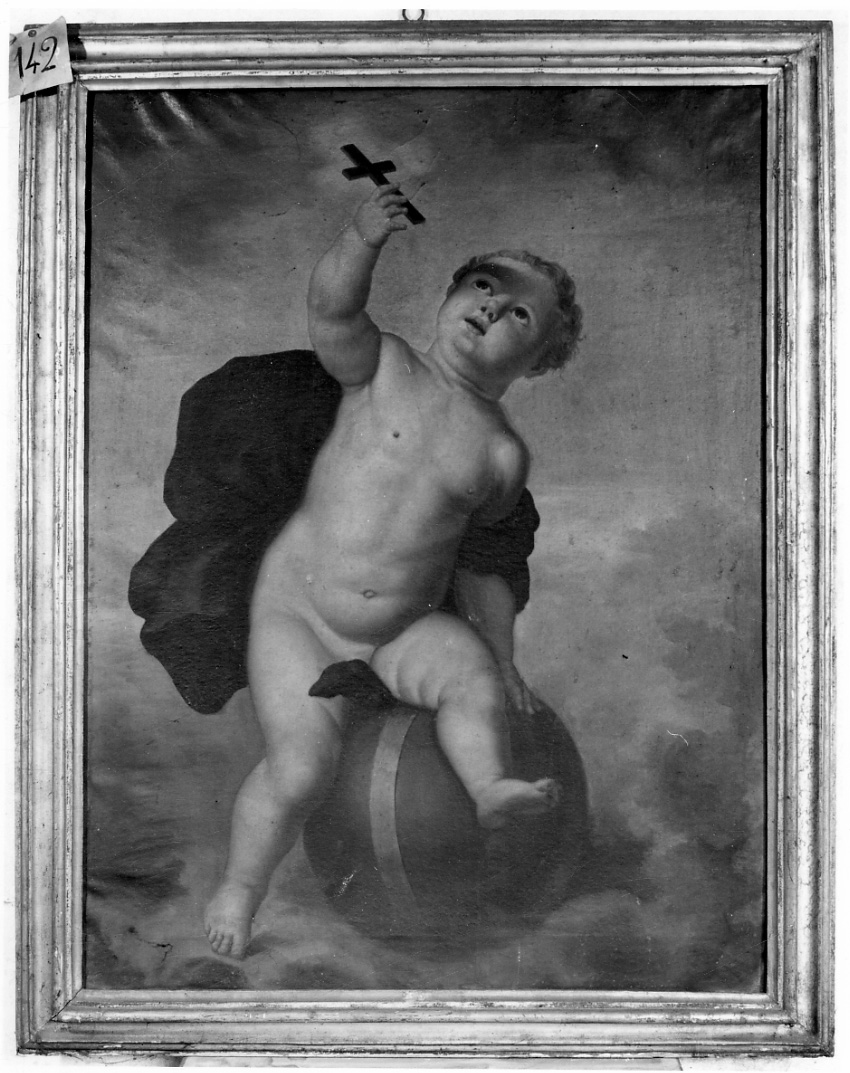 Gesù Bambino sul globo terrestre (dipinto, opera isolata) - ambito piemontese (fine/inizio secc. XVIII/ XIX)
