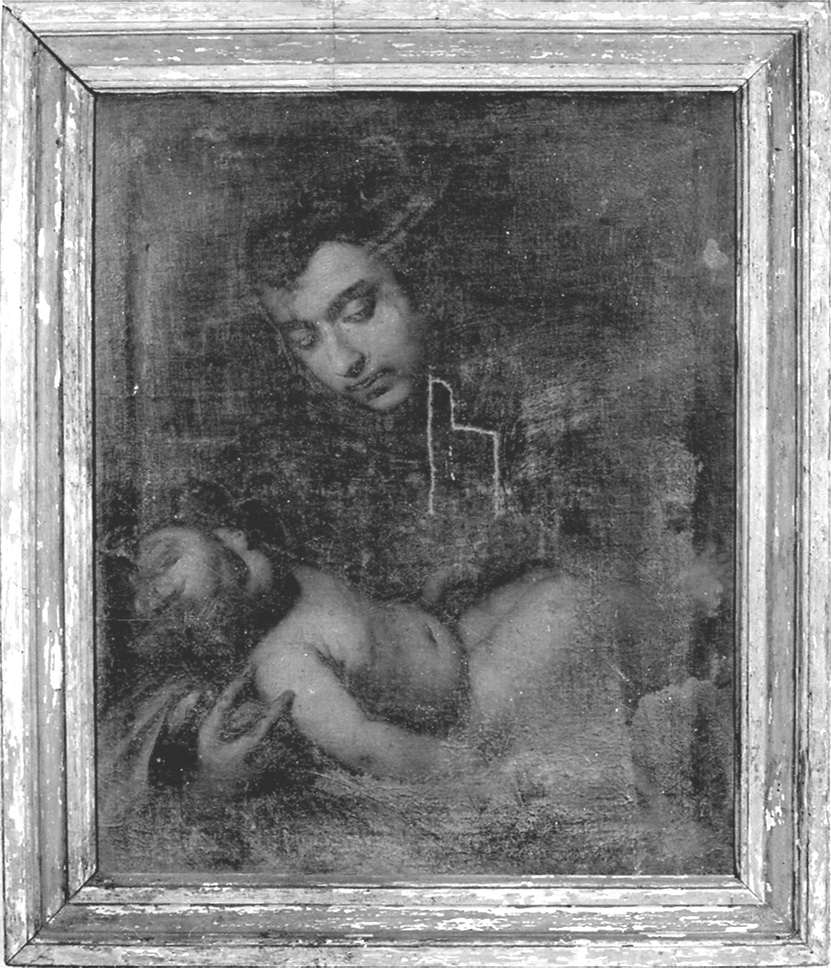 Sant'Antonio da Padova con il bambino (dipinto, opera isolata) - ambito piemontese (metà sec. XVII)