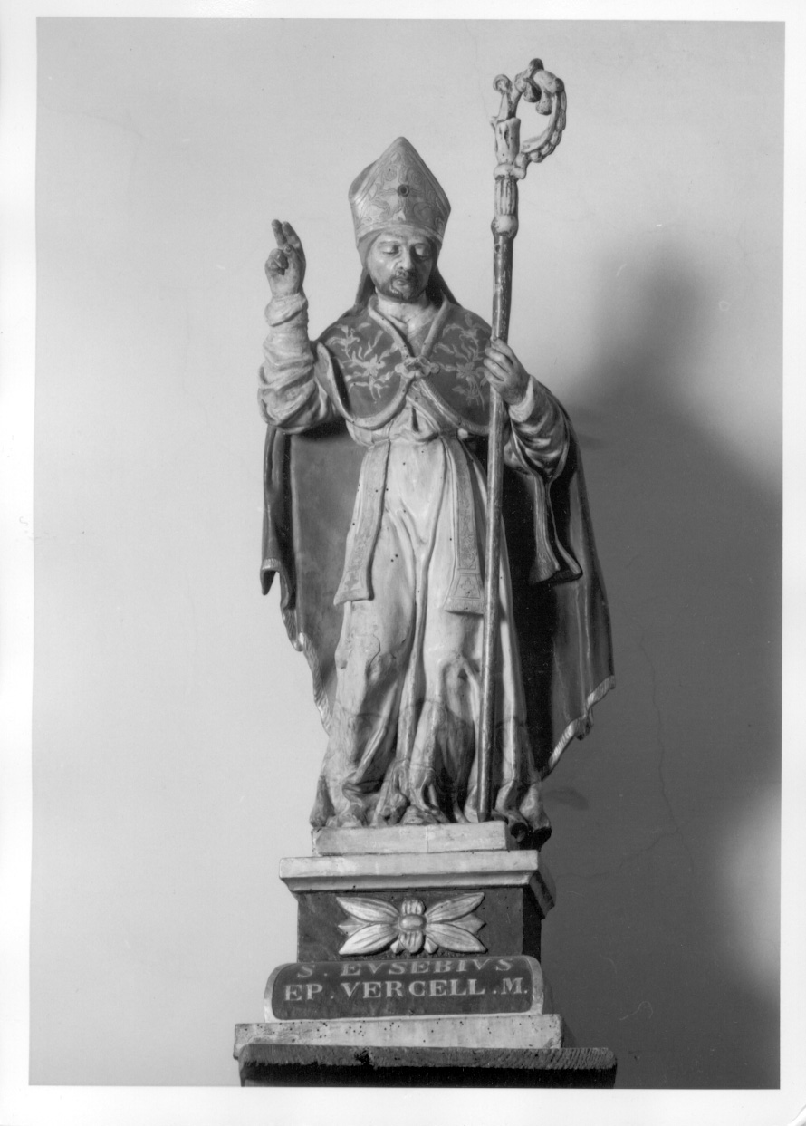 Sant'Eusebio (statua, opera isolata) - bottega piemontese (ultimo quarto sec. XVII)