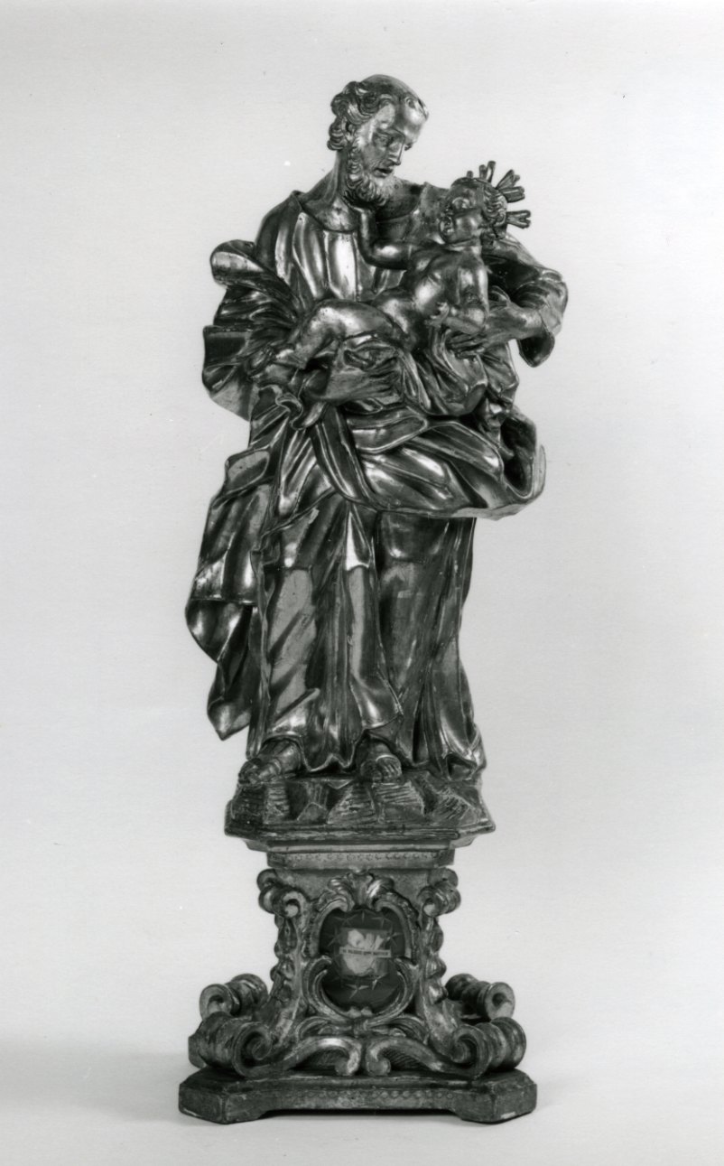 San Giuseppe e Gesù Bambino (reliquiario - a statua, opera isolata) di Plura Carlo Giuseppe (primo quarto sec. XVIII)