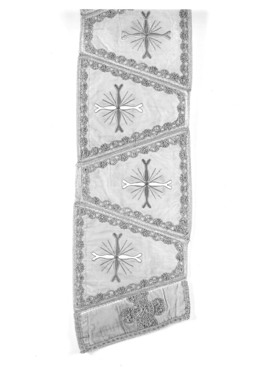 parato da chiesa, elemento d'insieme - manifattura italiana (fine, ultimo quarto sec. XIX, sec. XX)