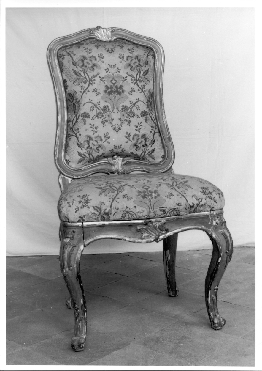 sedia - a la reine, serie - produzione piemontese (metà sec. XVIII)