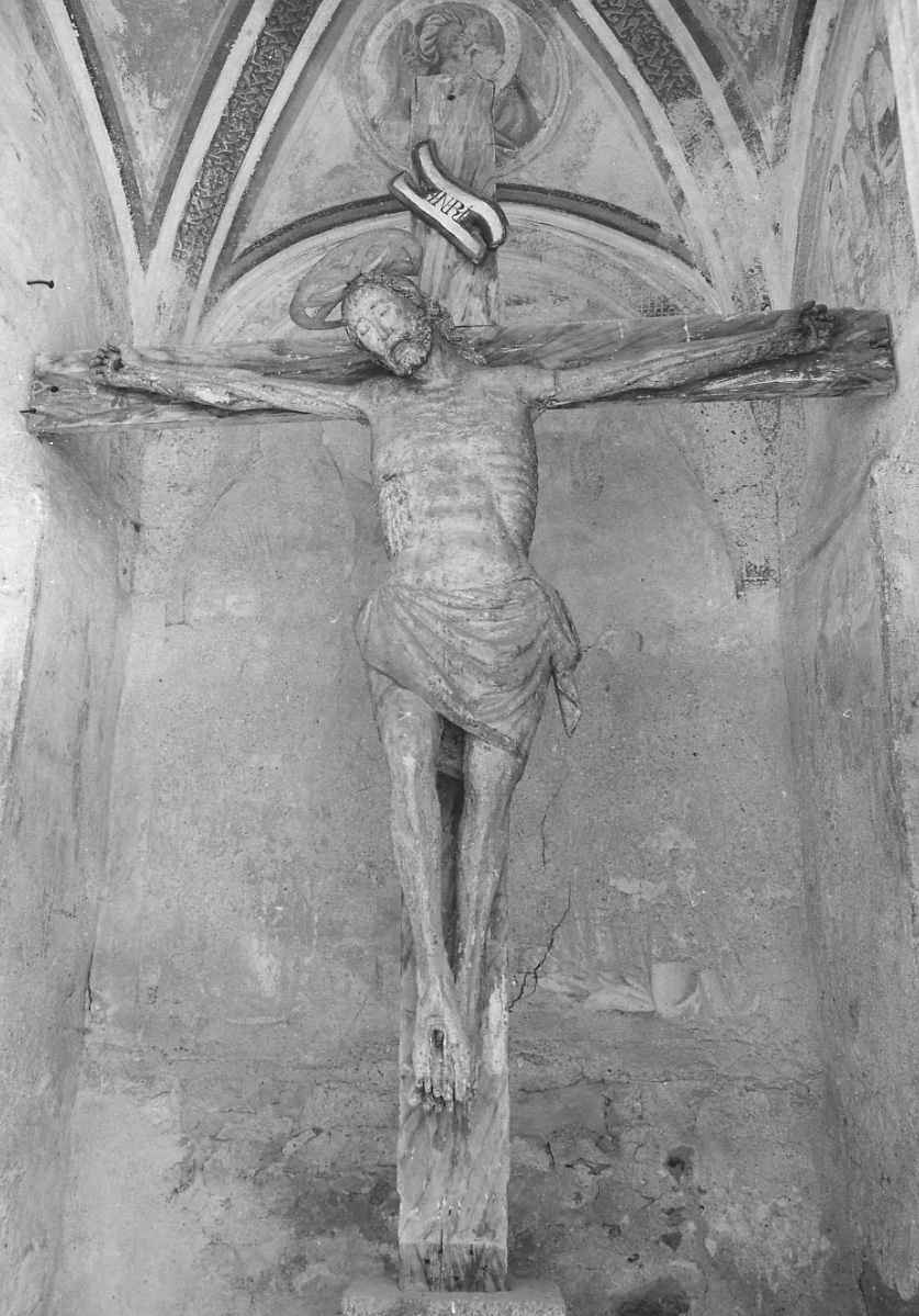 Cristo crocifisso (scultura, opera isolata) - ambito della Valsesia (fine/inizio secc. XV/ XVI)