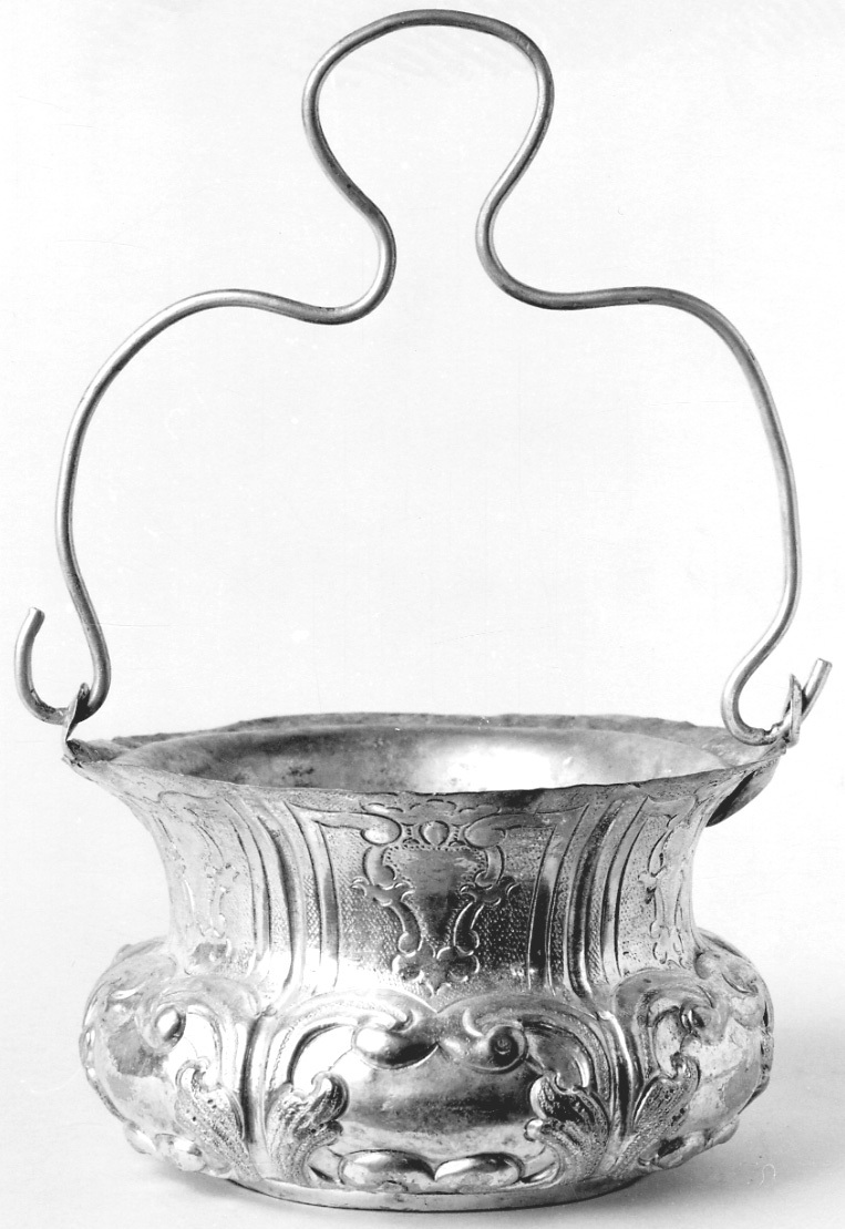 secchiello per l'acqua benedetta, opera isolata - bottega lombardo-piemontese (prima metà sec. XVIII)