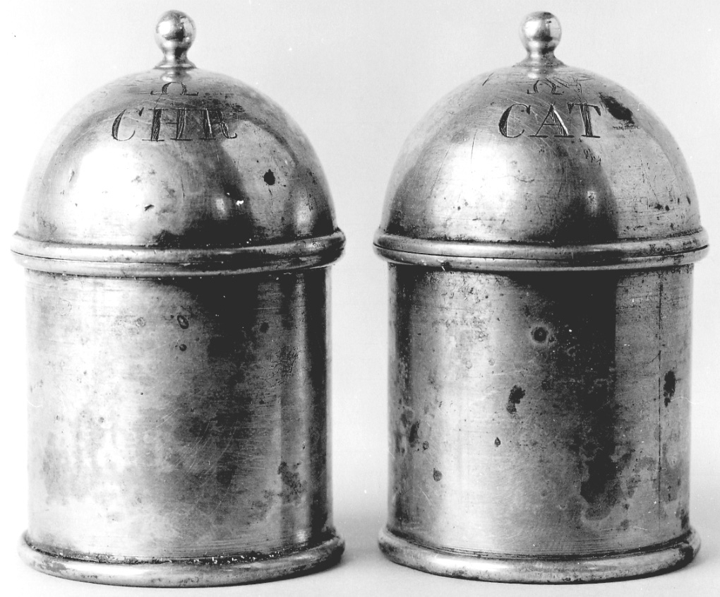 vasetti per oli santi, insieme - bottega lombardo-piemontese (sec. XIX)