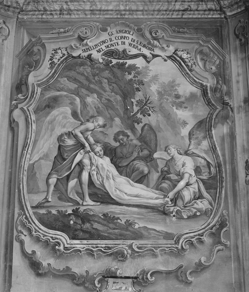 sepoltura di Sant'Eurosia (dipinto, elemento d'insieme) di Peracino Lorenzo il Vecchio (sec. XVIII)