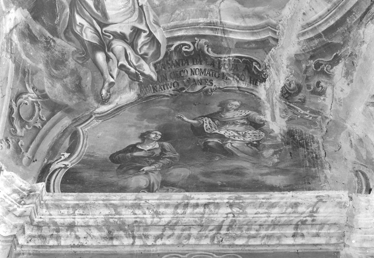 Sant'Eurosia restituisce la vista a un cieco (dipinto, elemento d'insieme) di Peracino Lorenzo il Vecchio (sec. XVIII)