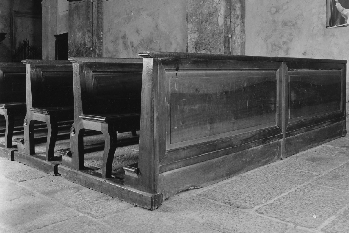 banco da chiesa, serie di Francione Lorenzo, Francione Giacomo, Lanari Francesco (sec. XIX)