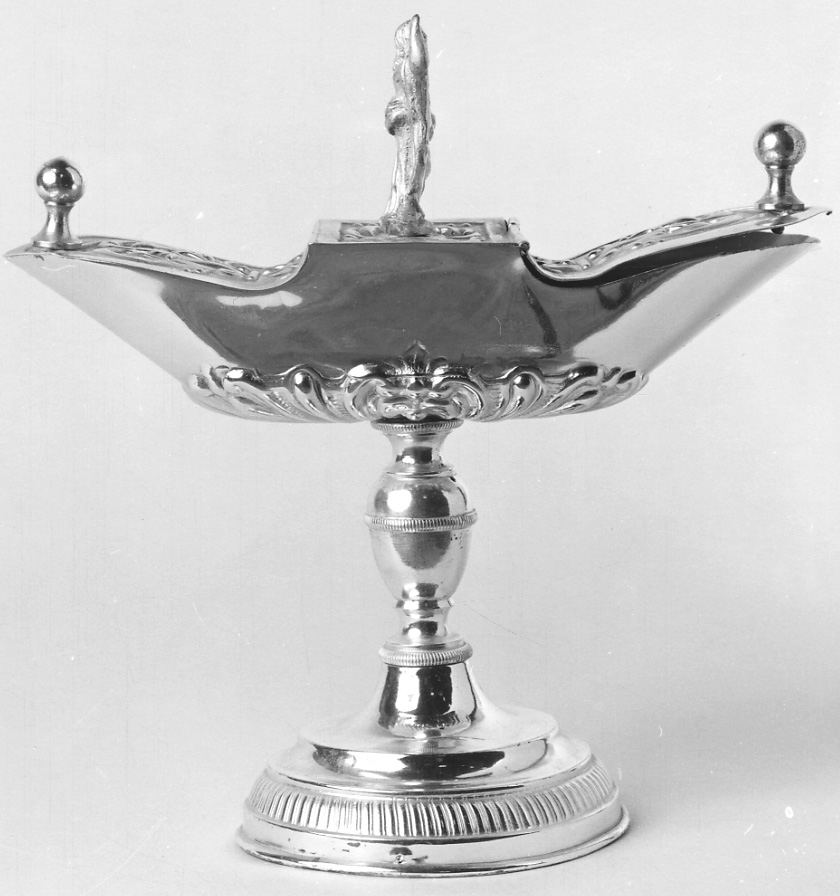 navicella portaincenso, opera isolata - bottega lombardo-piemontese (ultimo quarto sec. XIX)