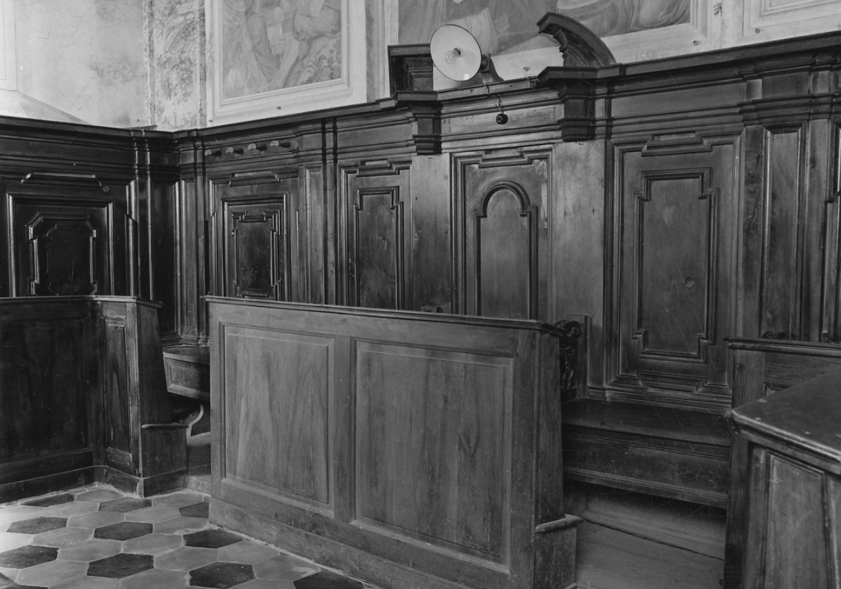 stalli del coro, opera isolata - bottega della Valsesia (terzo quarto sec. XVIII)