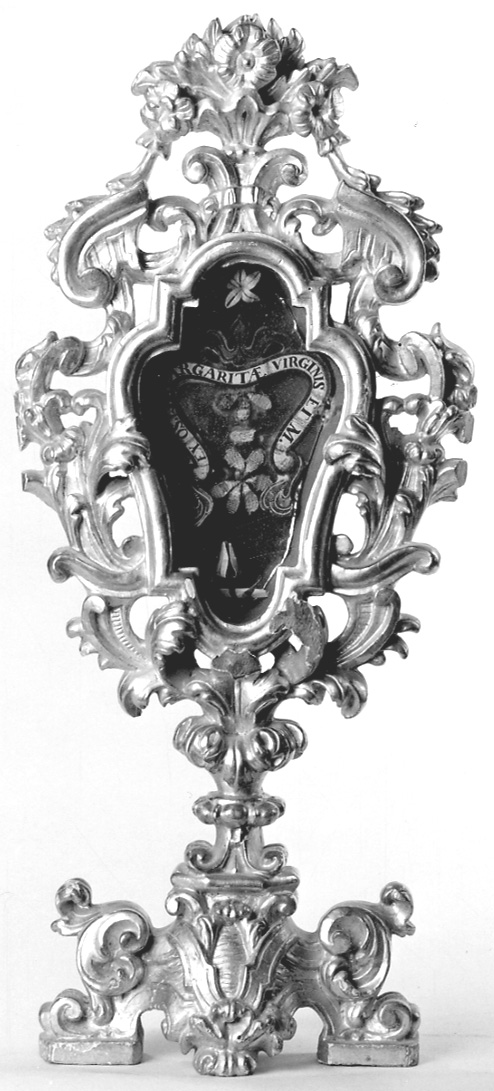 reliquiario - a ostensorio, serie - bottega della Valsesia (prima metà sec. XVIII)