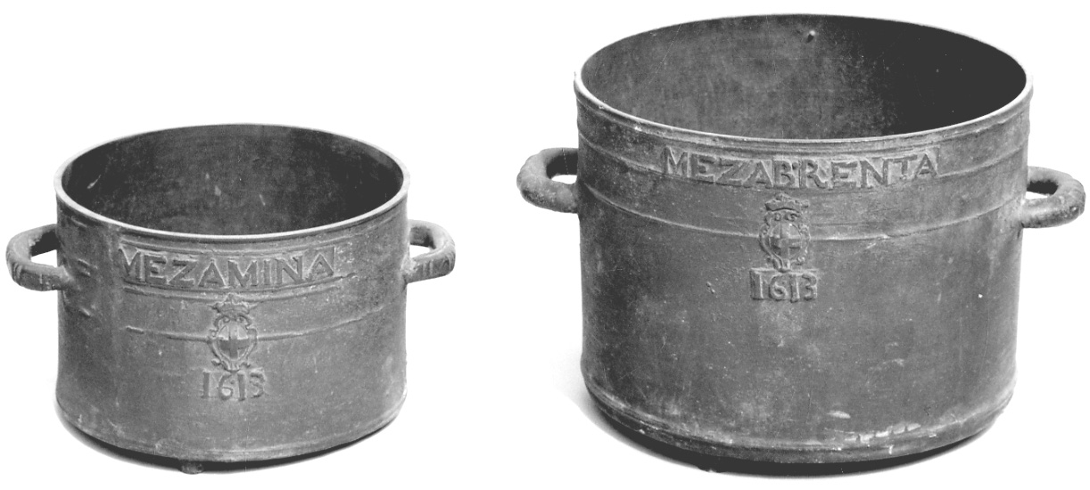 recipiente unità di misura, insieme - bottega piemontese (sec. XVII)
