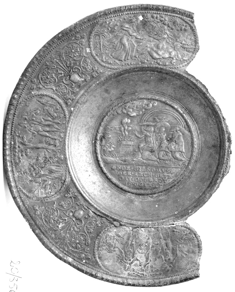 tentazione e caduta di Adamo e Eva (decorazione) - ambito tedesco (inizio sec. XVII)