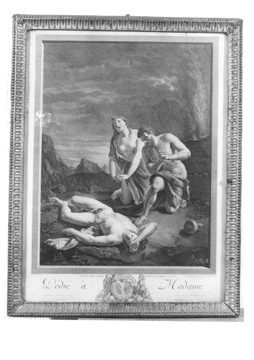 Adamo ed Eva piangono la morte di Abele (stampa) di Porporati Carlo Antonio (ultimo quarto sec. XVIII)