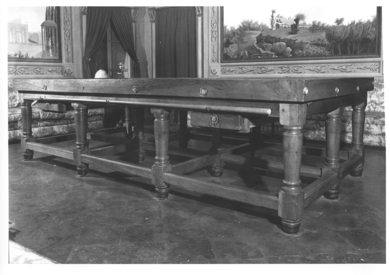 tavolo da biliardo, opera isolata - bottega piemontese (metà sec. XIX)