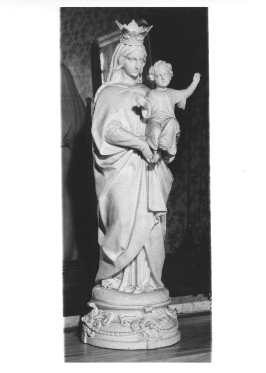 Madonna con Gesù Bambino (statuetta devozionale, opera isolata) - ambito piemontese (seconda metà sec. XIX)