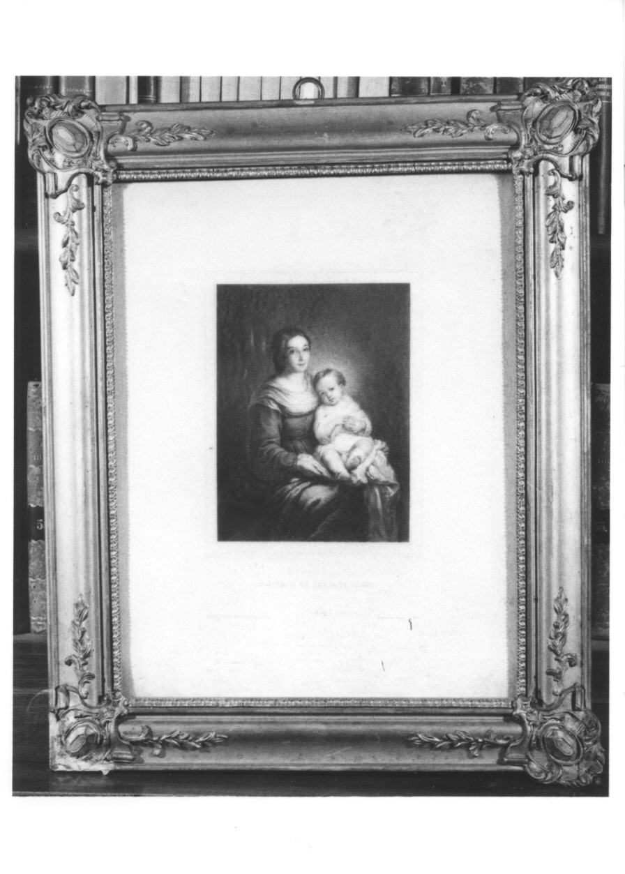 Madonna con Bambino (stampa) di Lefebvre Paul Abel (attribuito), Murillo Bartolomé Esteban (seconda metà sec. XIX)