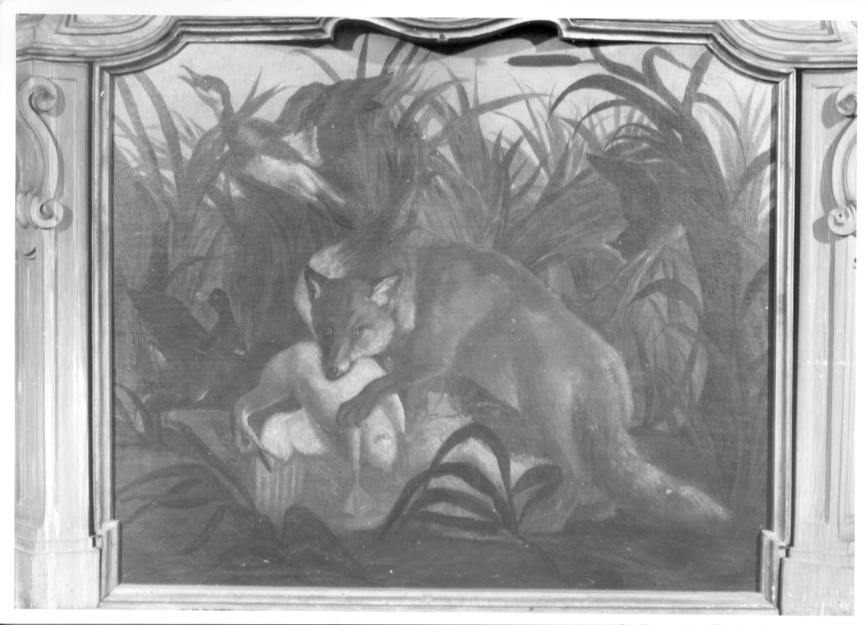 animali (paracamino, opera isolata) di Crivelli Giovanni detto Crivellino (bottega) (prima metà sec. XVIII)