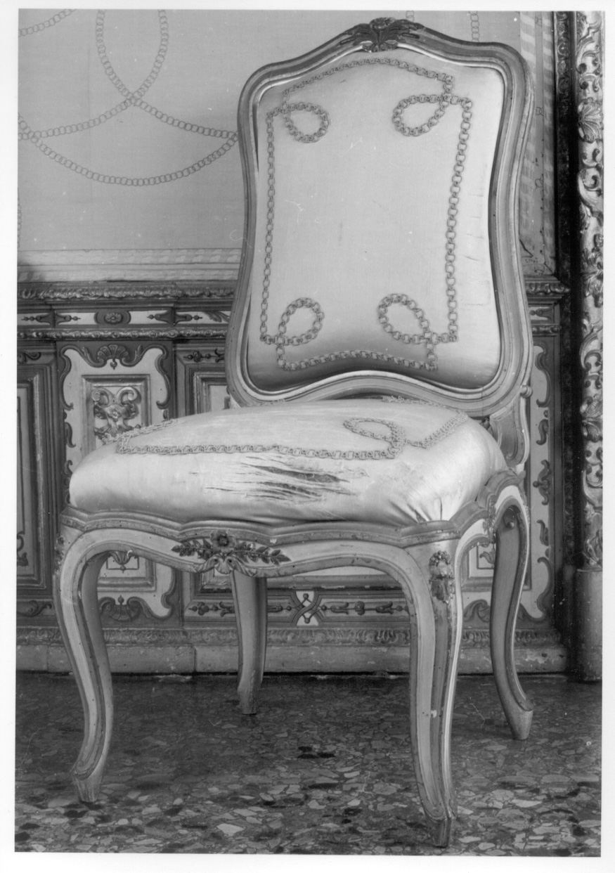 sedia, elemento d'insieme - ambito piemontese (metà sec. XVIII)