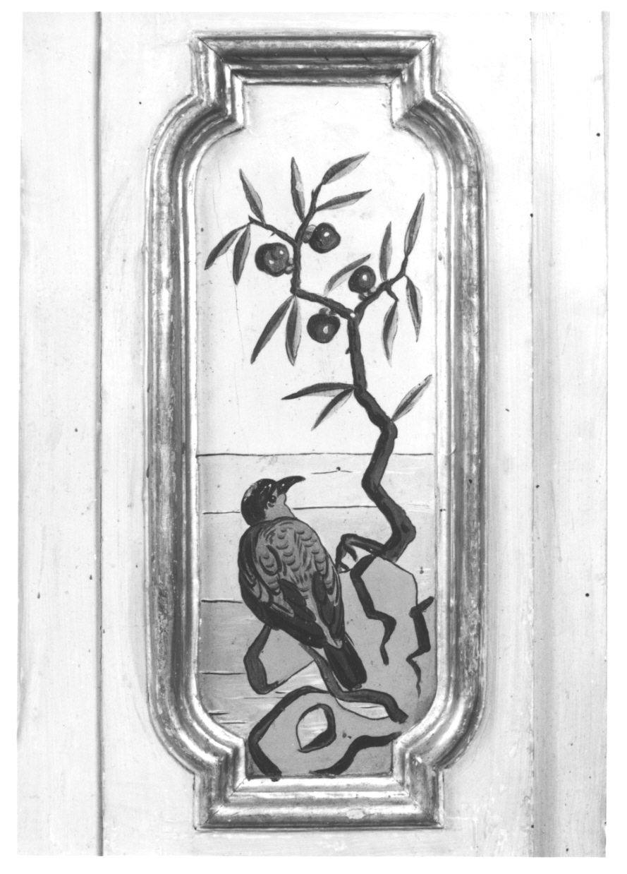 volatili e animali con vegetazione orientaleggiante (dipinto, elemento d'insieme) di Wehrlin Cristiano (terzo quarto sec. XVIII)