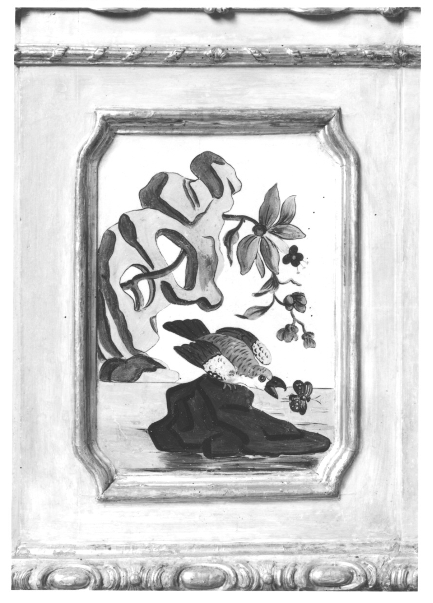 volatili e animali con vegetazione orientaleggiante (dipinto, elemento d'insieme) di Wehrlin Cristiano (terzo quarto sec. XVIII)