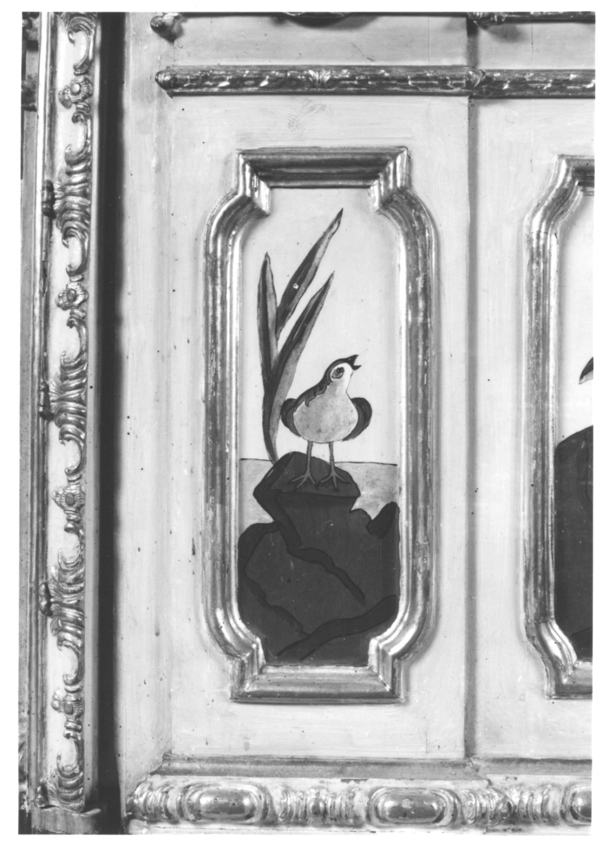 volatili e animali con vegetazione orientaleggiante (dipinto, elemento d'insieme) di Wehrlin Cristiano (terzo quarto sec. XVIII)