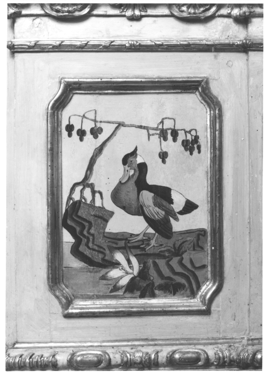 volatili e animali con vegetazione orientaleggiante (dipinto, elemento d'insieme) di Wehrlin Pietro Paolo (ultimo quarto sec. XVIII)