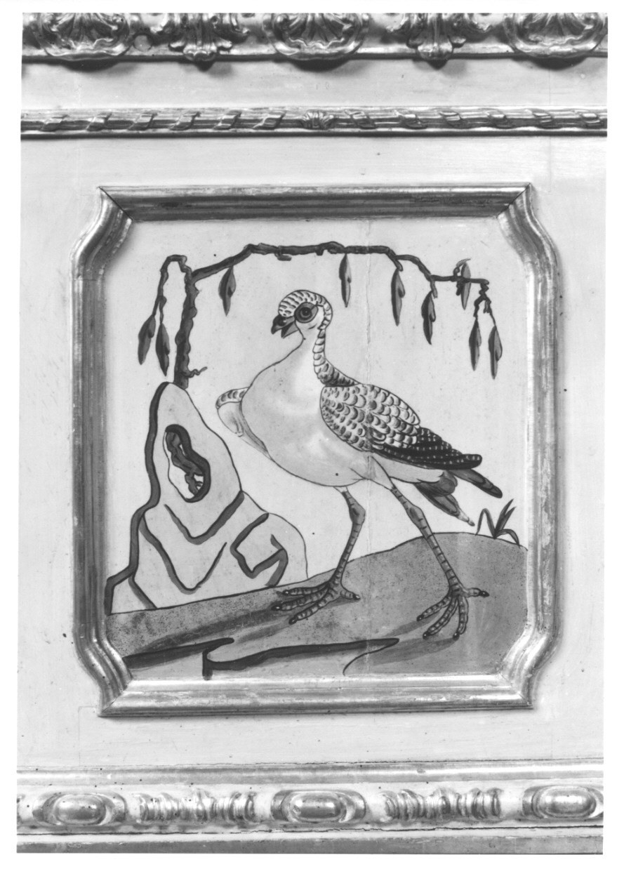 volatili e animali con vegetazione orientaleggiante (dipinto, elemento d'insieme) di Wehrlin Cristiano (terzo quarto sec. XVIII)