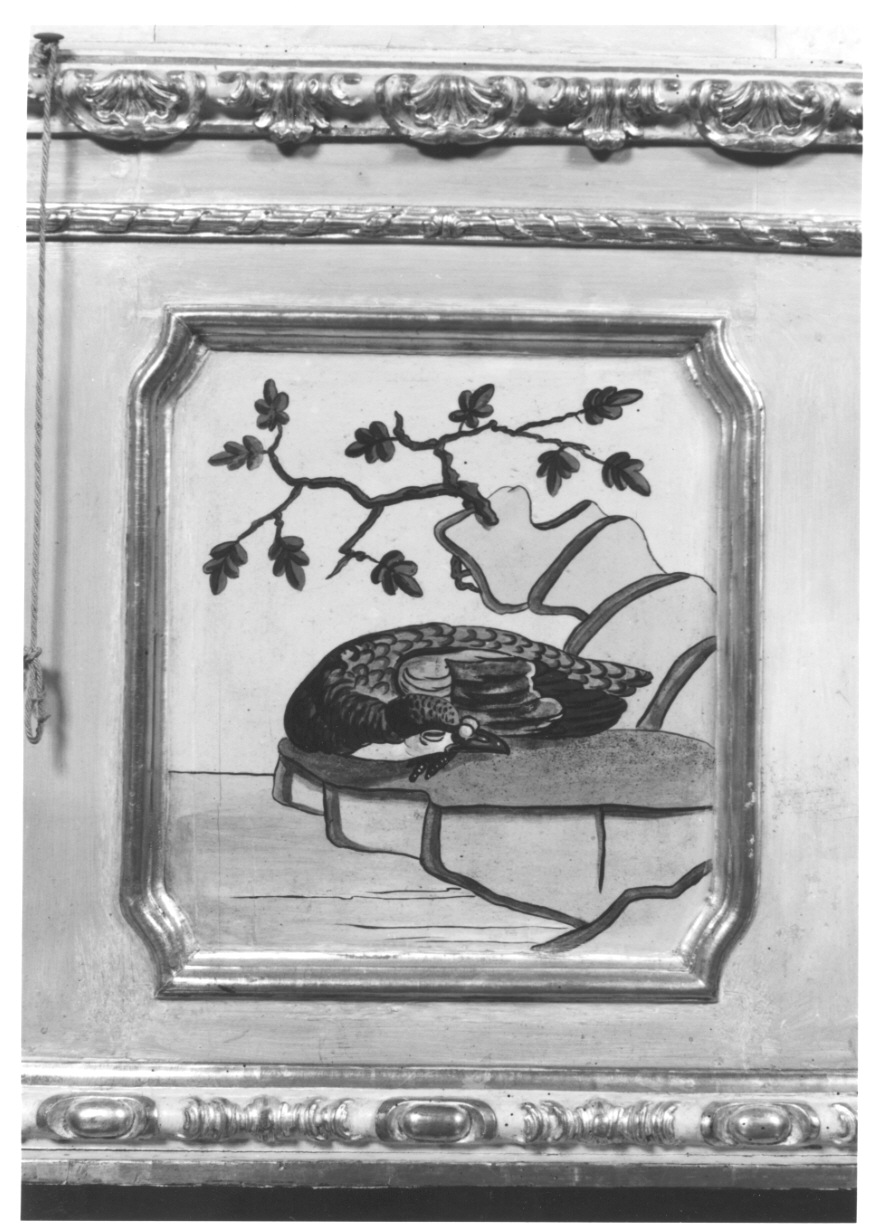 volatili e animali con vegetazione orientaleggiante (dipinto, elemento d'insieme) di Wehrlin Cristiano (terzo quarto sec. XVIII)