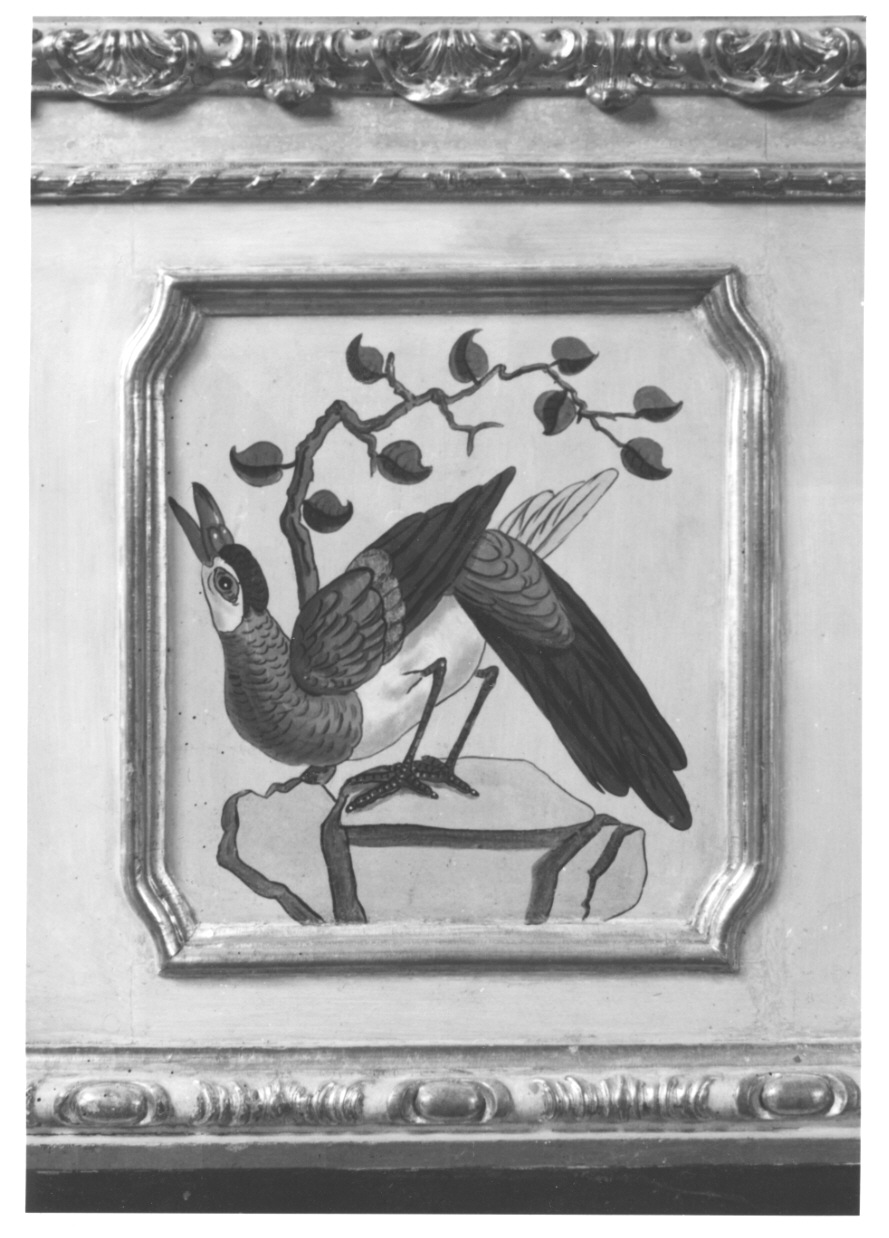 volatili e animali con vegetazione orientaleggiante (dipinto, elemento d'insieme) di Wehrlin Cristiano (terzo quarto sec. XVIII)