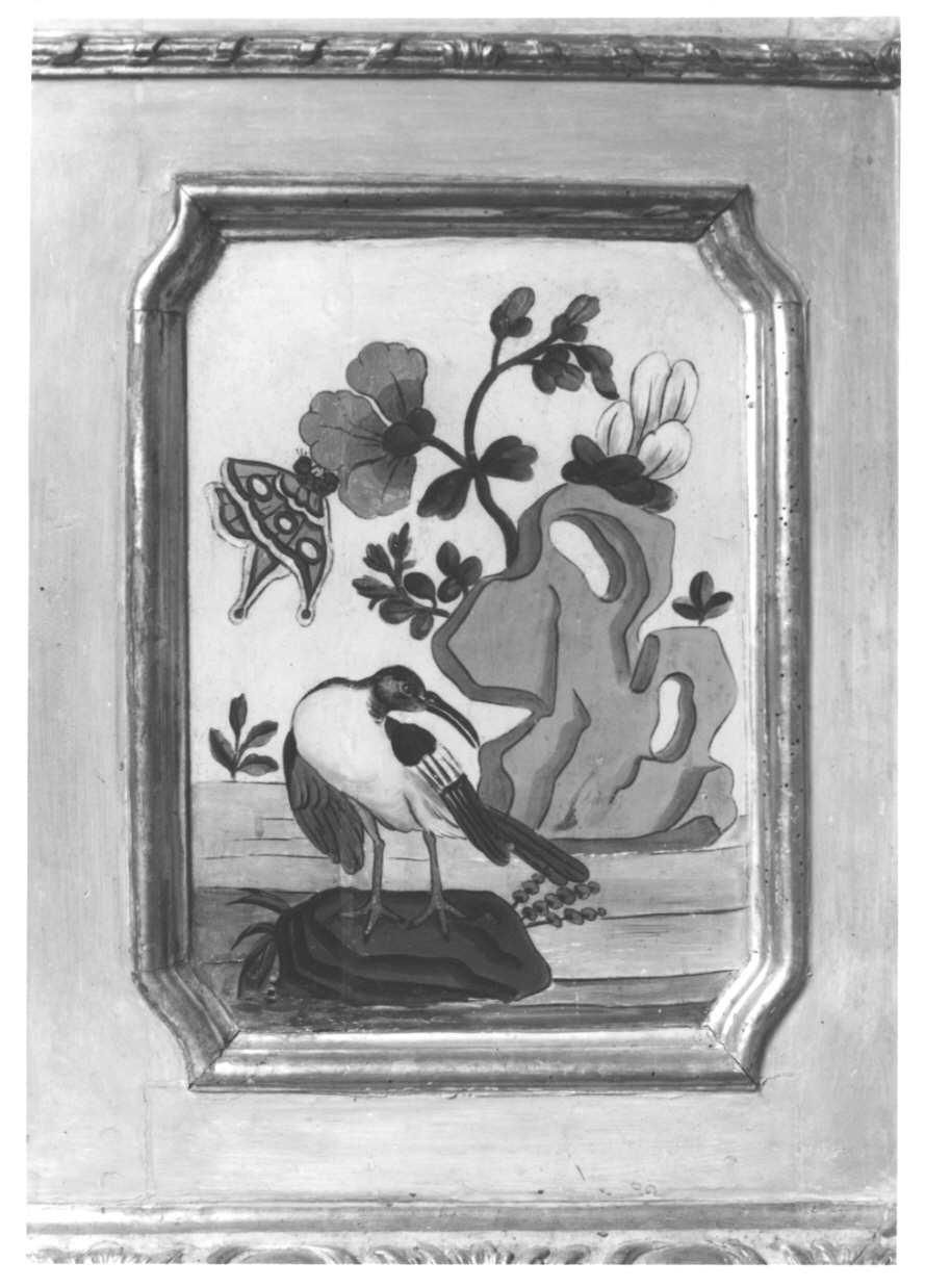 volatili e animali con vegetazione orientaleggiante (dipinto, elemento d'insieme) di Wehrlin Cristiano (terzo quarto sec. XVIII)