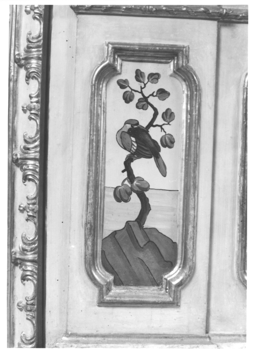 volatili e animali con vegetazione orientaleggiante (dipinto, elemento d'insieme) di Wehrlin Cristiano (terzo quarto sec. XVIII)