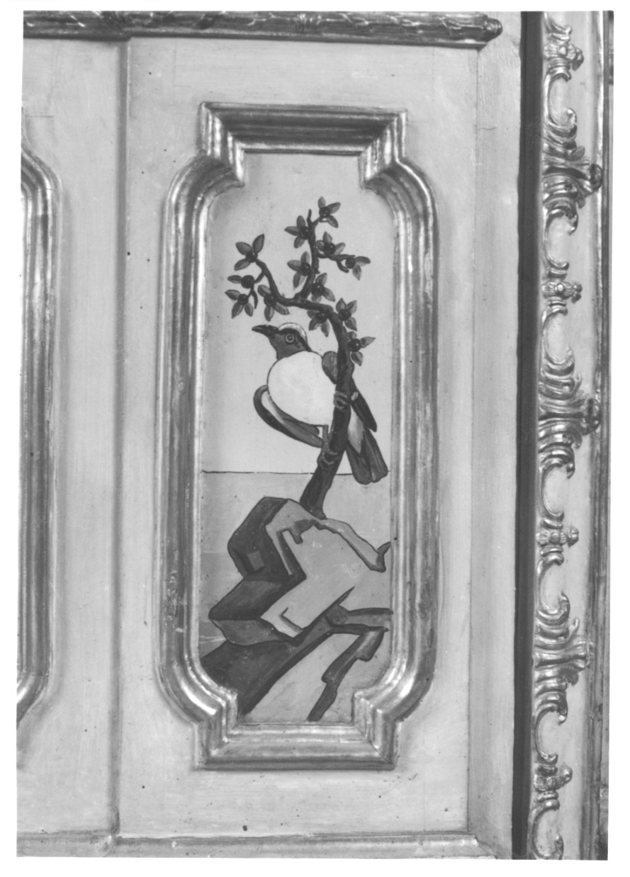 volatili e animali con vegetazione orientaleggiante (dipinto, elemento d'insieme) di Wehrlin Cristiano (terzo quarto sec. XVIII)