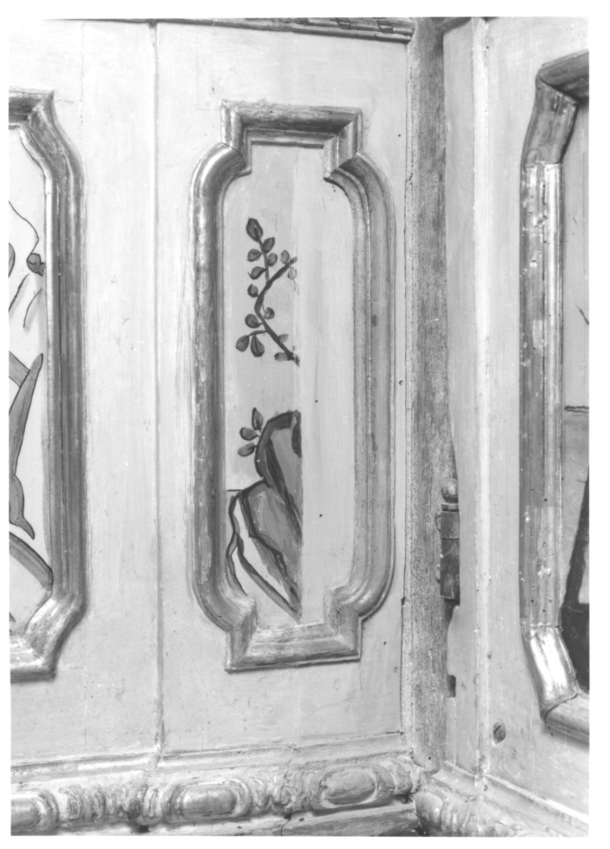 volatili e animali con vegetazione orientaleggiante (dipinto, elemento d'insieme) di Wehrlin Cristiano (terzo quarto sec. XVIII)