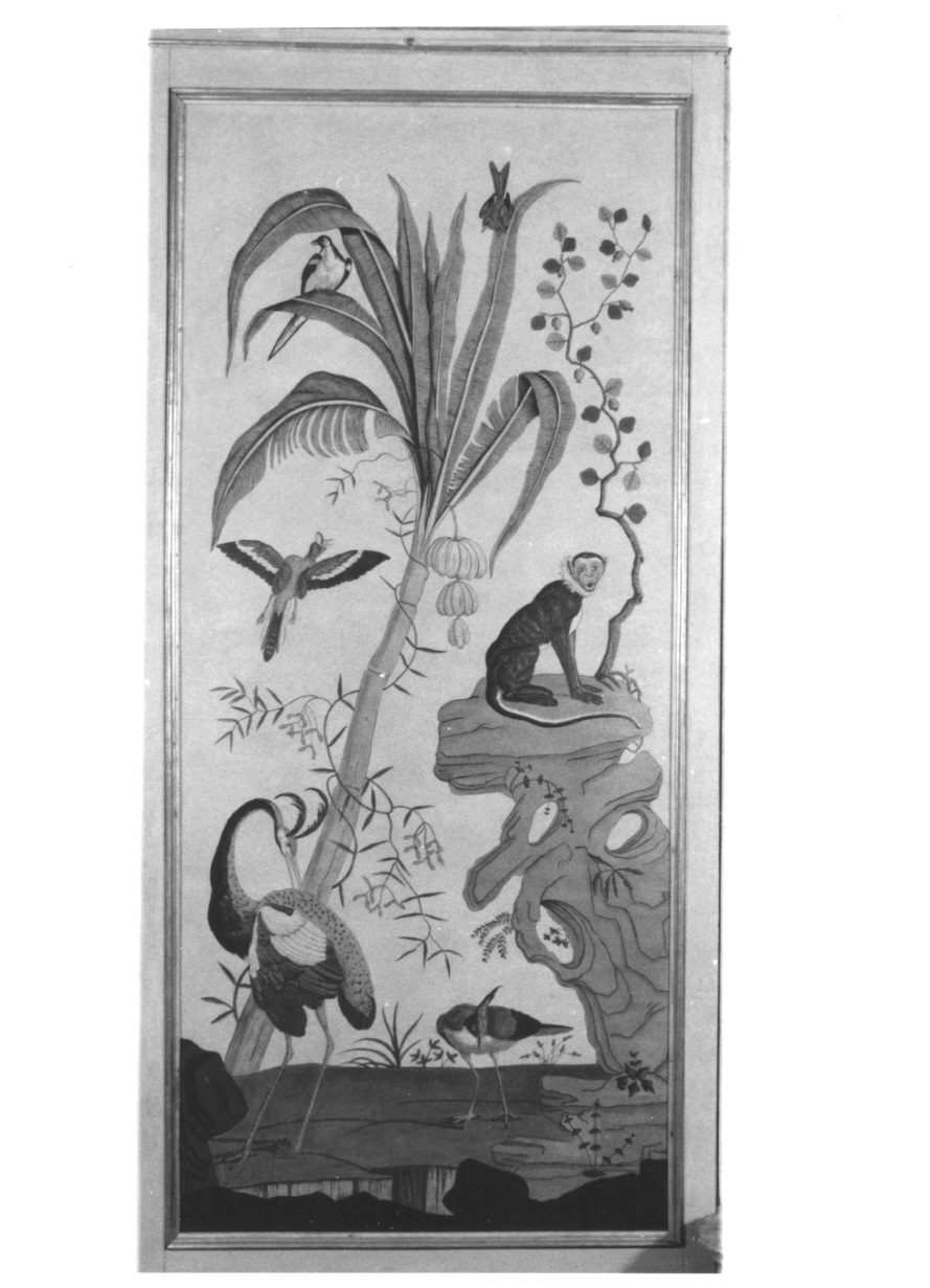 volatili e animali con vegetazione orientaleggiante (elemento decorativo, elemento d'insieme) di Wehrlin Cristiano (terzo quarto sec. XVIII)