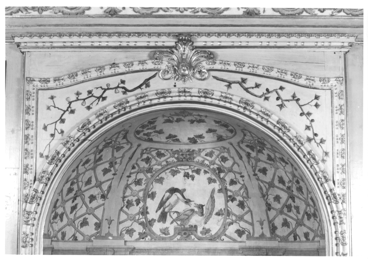 volatili e animali con vegetazione orientaleggiante (elemento decorativo, elemento d'insieme) di Wehrlin Cristiano (terzo quarto sec. XVIII)