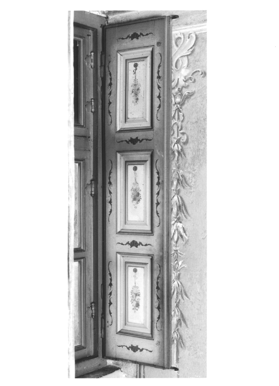 MOTIVI DECORATIVI VEGETALI (scuro di finestra, elemento d'insieme) di Alberoni Giovanni Battista - ambito piemontese (metà, terzo quarto sec. XVIII, sec. XVIII)