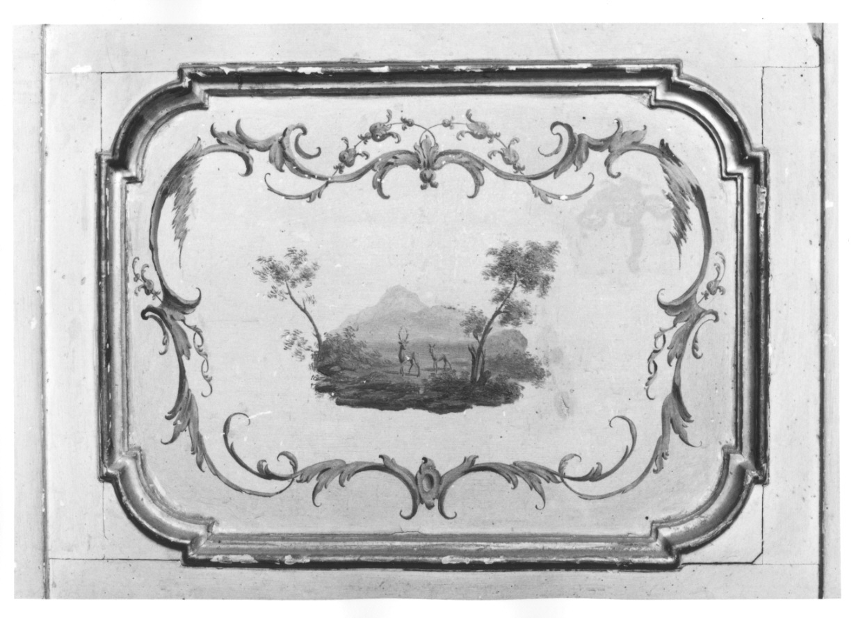 ALBERI CON CERVI (dipinto, elemento d'insieme) di Alberoni Giovanni Battista (terzo quarto sec. XVIII)
