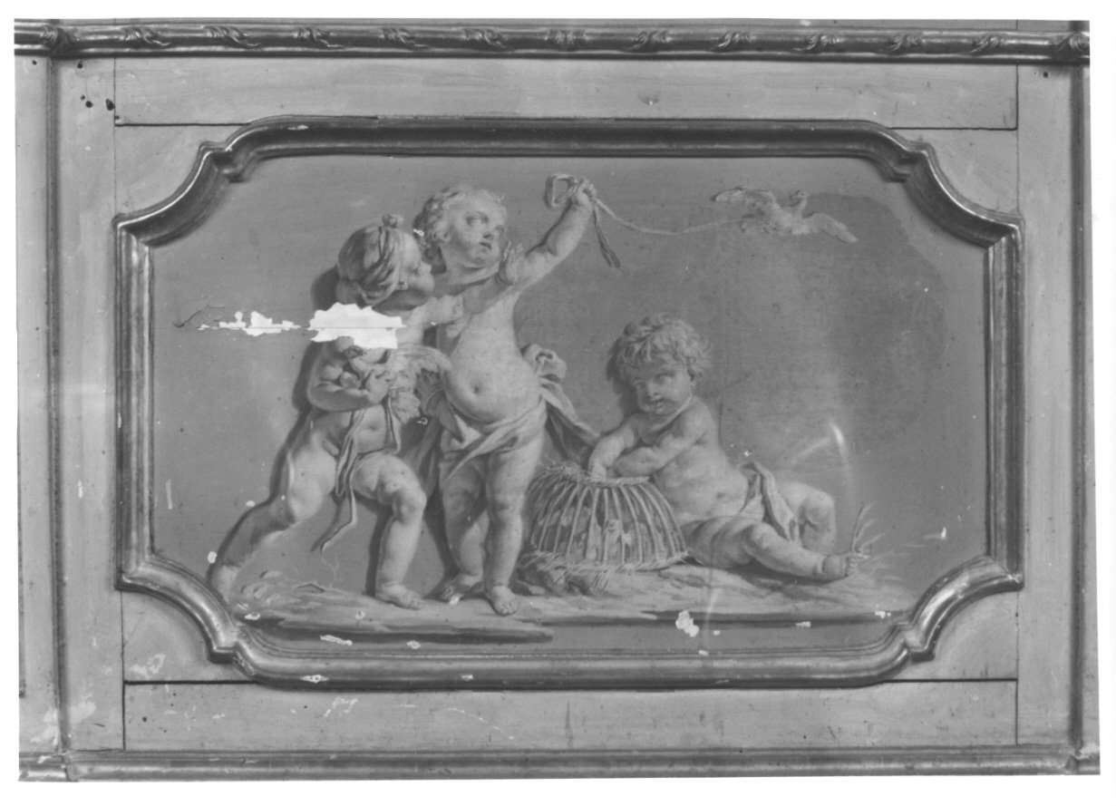 putti che giocano (dipinto, elemento d'insieme) di Rapous Vittorio Amedeo - ambito piemontese (terzo quarto sec. XVIII)