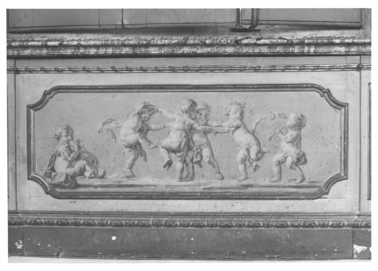 putti che giocano (dipinto, elemento d'insieme) di Rapous Vittorio Amedeo - ambito piemontese (terzo quarto sec. XVIII)