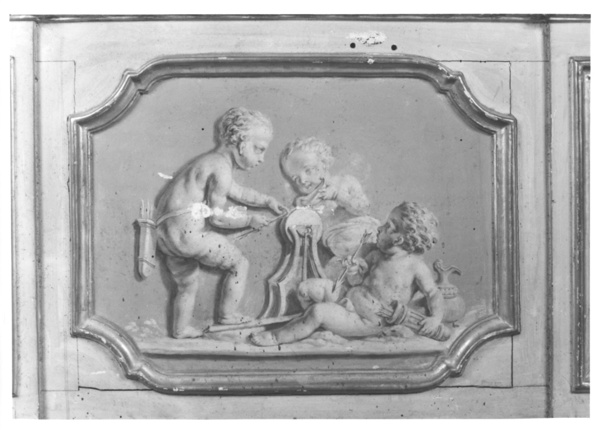 putti che giocano (dipinto, elemento d'insieme) di Rapous Vittorio Amedeo - ambito piemontese (terzo quarto sec. XVIII)