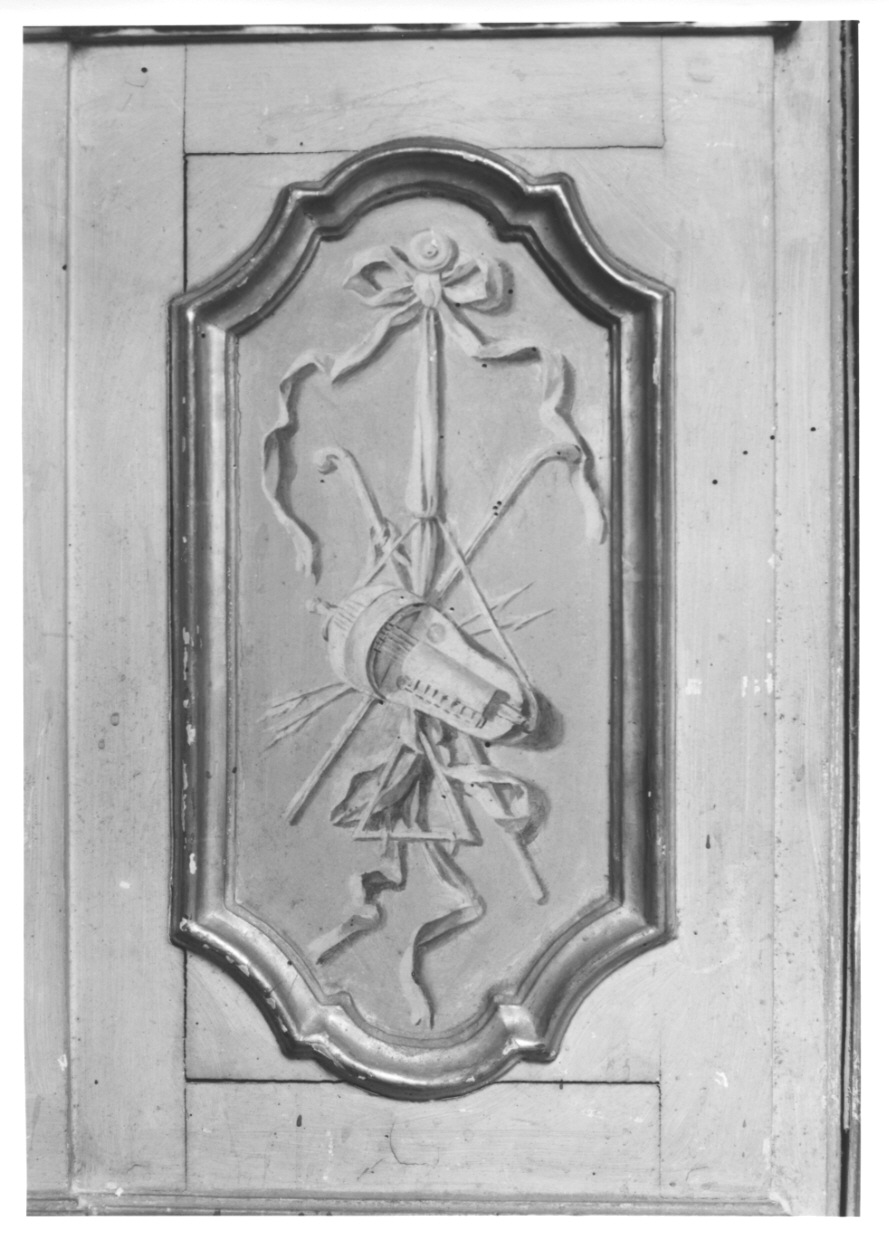 trofeo di strumenti musicali (dipinto, elemento d'insieme) di Rapous Vittorio Amedeo - ambito piemontese (terzo quarto sec. XVIII)