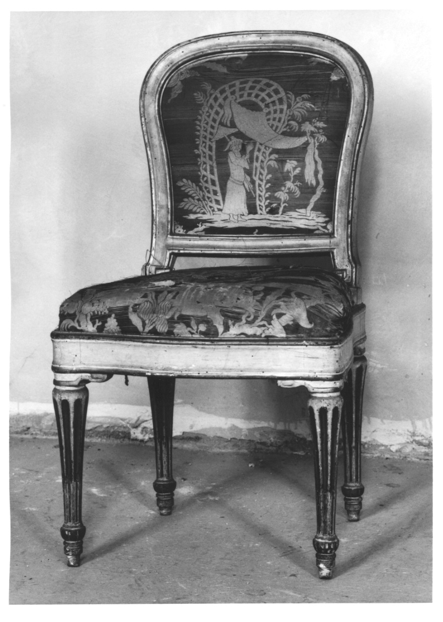 sedia, opera isolata - ambito modenese, manifattura piemontese (ultimo quarto sec. XVIII)