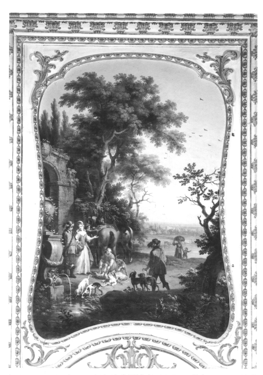 SCENA DI CACCIA (sovrapporta, opera isolata) di Cignaroli Vittorio Amedeo (terzo quarto sec. XVIII)